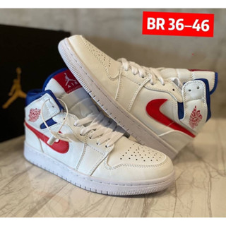 Nike Air Jordan 1 Mid White Red Royal (size36-45)