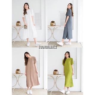 MYTOP​🌈Code: E121 Maxi dress แขนตุ๊กตา ทรงเอ ผ่าข้าง งานตัวใหญ่ สาวพลัสไซร้ใส่ได้ค่ะ