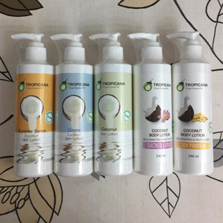 Tropicana coconut skin lotion โลชั่นบำรุงผิวน้ำมันมะพร้าว สูตร NON PARABEN ขนาด 200 ML