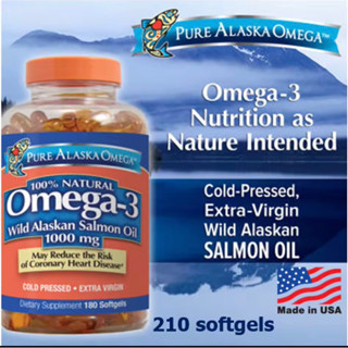 Salmon Oil Omega3 1000 mg Pure Alaska Omega 210 เม็ด EXP (08/24)