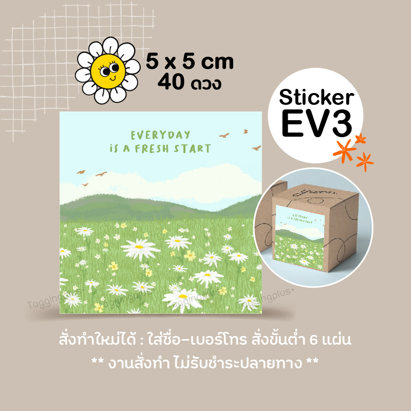 สติกเกอร์ 5×5 cm. 40 ดวง   5 ลาย, Sticker, สติกกระดาษ เนื้อมันเงา หมึกกันน้ำ ราคา ถูกที่สุด ดีลบีเคเค แกลเลอรีภาพที่ 4