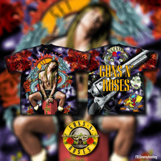 เสื้อยืด Hiptrack​ รุ่น​ Heavy​  วงร็อค Guns N Roses กันส์แอนด์โรสเซส วงร็อคอเมริกัน Bootleg สกรีน DTG สวยคมสุดๆ