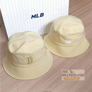 MLB ของแท้ 💯% MLB Nylon Bucket Hat หมวกปีกสีเหลือง logo B 💛💛