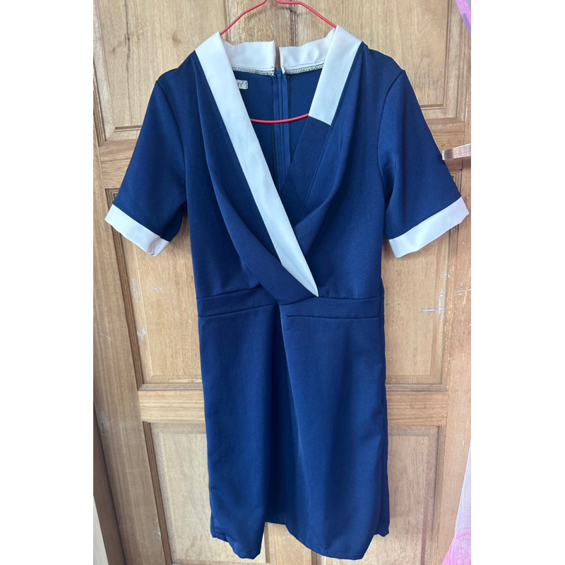 เดรสสั้นสีน้ำเงินงานป้ายnuchy