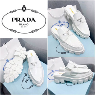 รองเท้า Prada Brushed Leather Mules