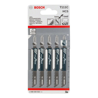 ใบเลื่อยจิ๊กซอ ตรา BOSCH # T111C [ตัดไม้]  แผง/5ใบ