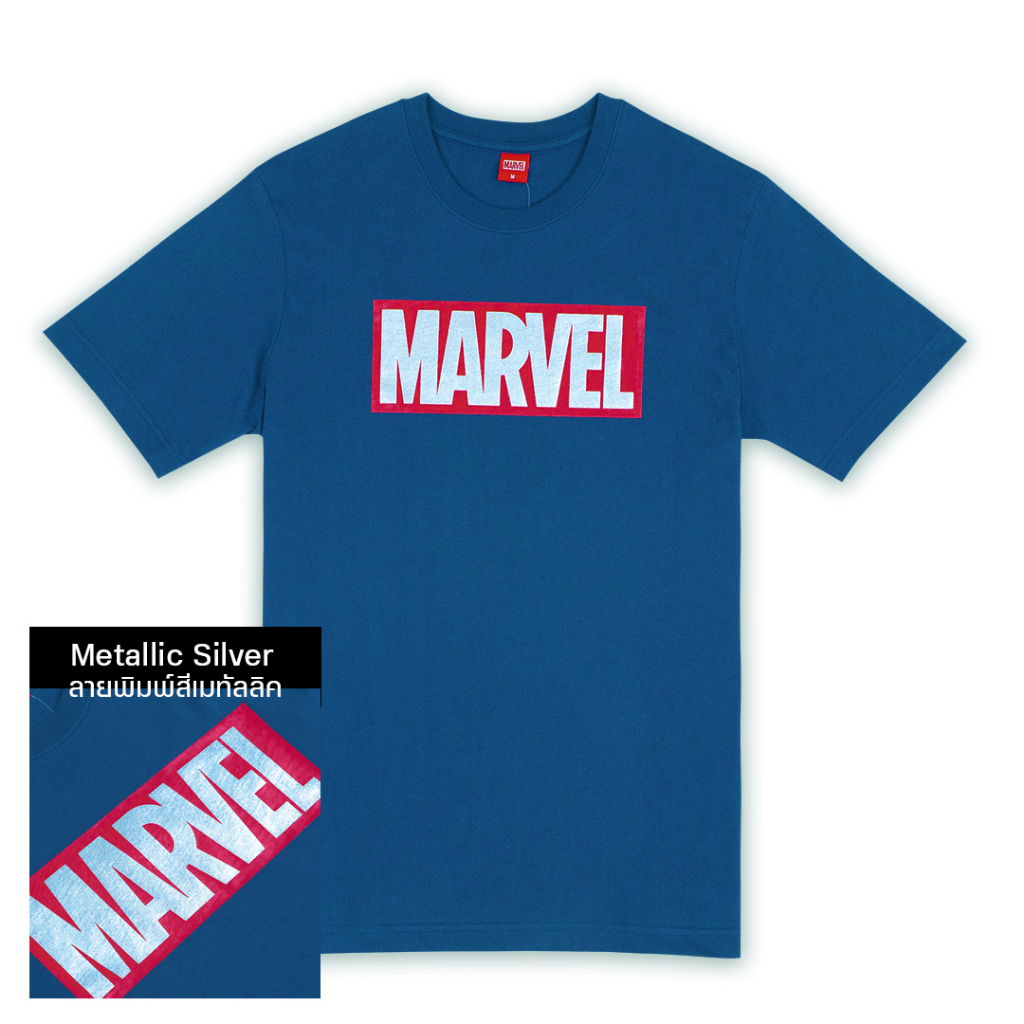 Marvel Men Metallic T-Shirt - เสื้อมาร์เวลผู้ชายพิมพ์ยาง เมทัลลิค ลาย ...