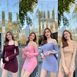 เดรสสายเดี่ยวทรงต่อแขน  เปิดโชว์หัวใหล่สวยๆ ดูผอมมเพียว  ทรงแขนยาว ผ่าปลายแขนเล็กน้อย  ดูเซ็กซี่ เรียบหรู ดูดี  มีซับใน