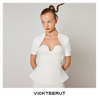 VICKTEERUT Short Sleeve Bustier Blouse เสื้อบุสทิเยร์แขนสั้น