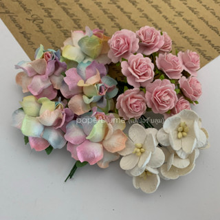 เซ็ทรวม 20 ดอก ยูนิคอร์น ชมพู ขาว 3 ดีไซน์  กุหลาบ ซากุระ มะ…