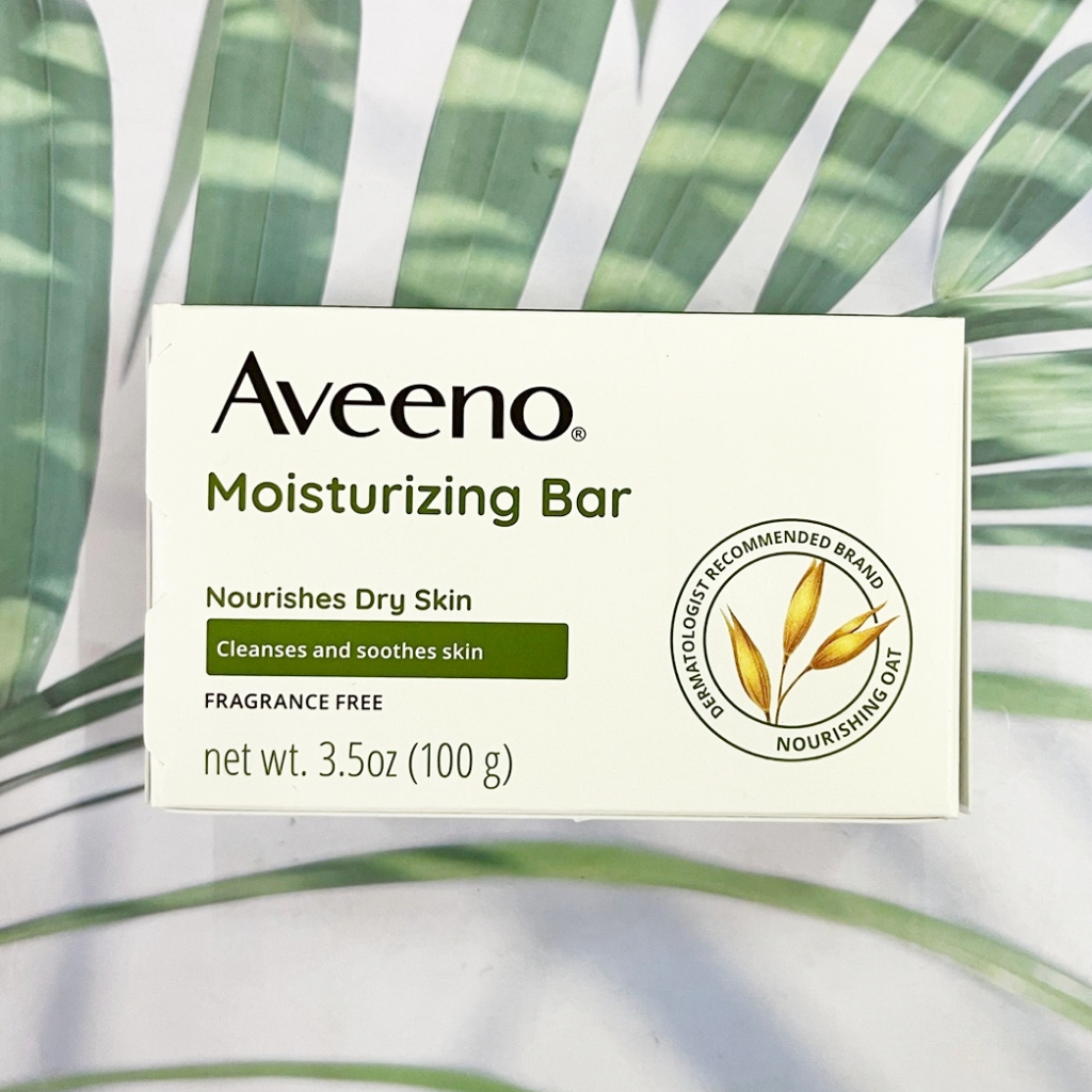 สบู่ก้อนทำความสะอาด Moisturizing Bar Soap สำหรับผิวหน้าและผิวกาย บำรุงผิวแห้ง โอ๊ตมีล 100g (Aveeno®)