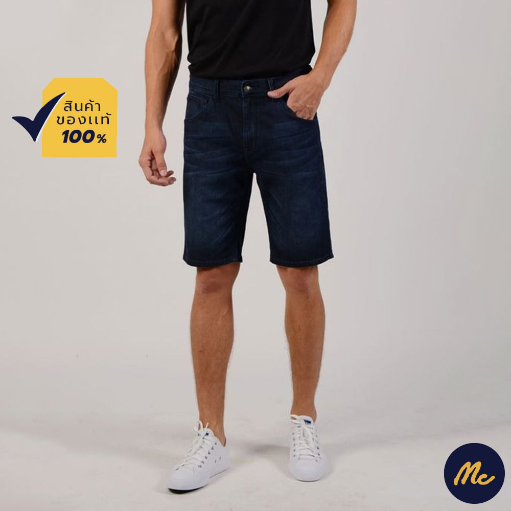 Mc Jeans กางเกงยีนส์ขาสั้นผู้ชาย สียีนส์ฟอกเข้ม MCJZ045