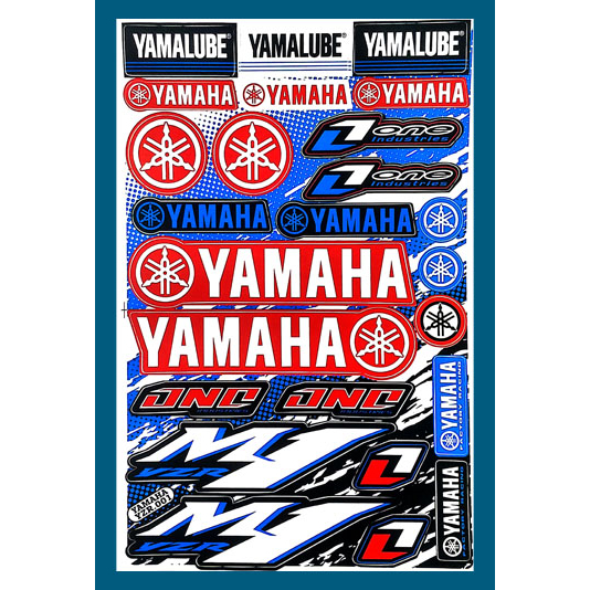 สติกเกอร์ Yamaha YZR-M1 (สีแดง) สติกเกอร์แต่งรถ ตกแต่งข้างรถ สำหรับรถมอเตอร์ไซค์ ติดรถยนต์ ติดหมวกกั