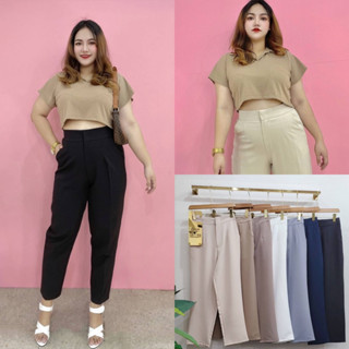 Trousers 9ส่วนทรงเบสิค🧺🥯🍪กางเกงขา9ส่วนทรงบอยกลึ่งกระบอกเล็ก