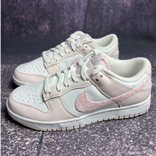 ของแท้ 100%Nike Dunk Low "Pink Paisley" ไม่ลื่น ดูดซับแรงกระแทก และทนต่อการสึกหรอ