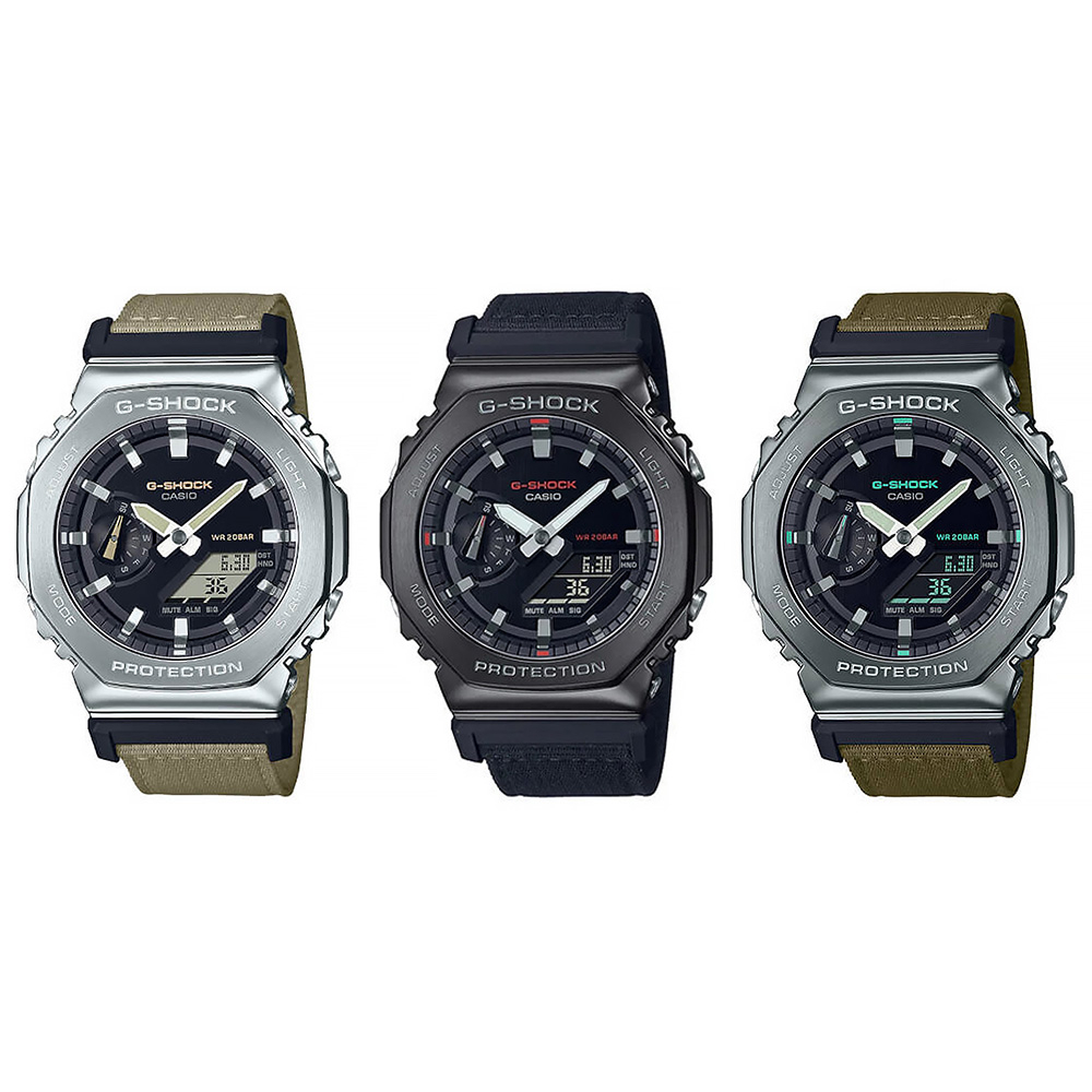Casio G-Shock นาฬิกาข้อมือผู้ชาย สายผ้าไนล่อน รุ่น  GM-2100,GM-2100C,GM-2100CB  (GM-2100C-5A,GM-2100