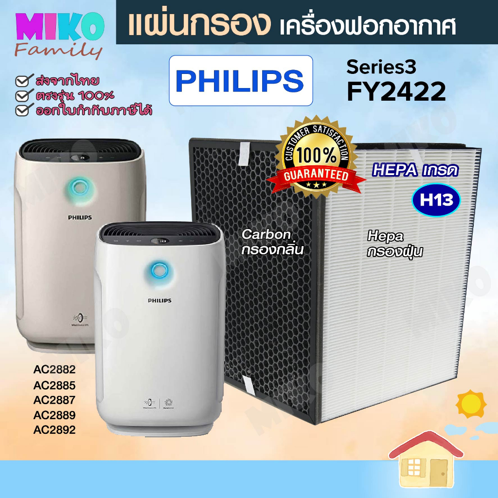 แผ่นกรองอากาศ Philips FY2422 สำหรับเครื่องรุ่น AC2882 / AC2885 / AC2887/20 / AC2889 / AC2892 / Serie