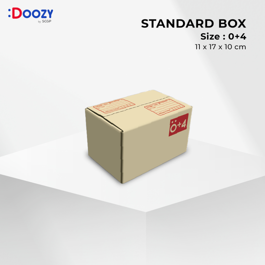 กล่องไปรษณีย์ ขนาด 0+4 ( 11 x 17 x 10 cm.) แพ็ค 20 ใบ กล่องพัสดุ กล่องฝาชน Doozy Pack