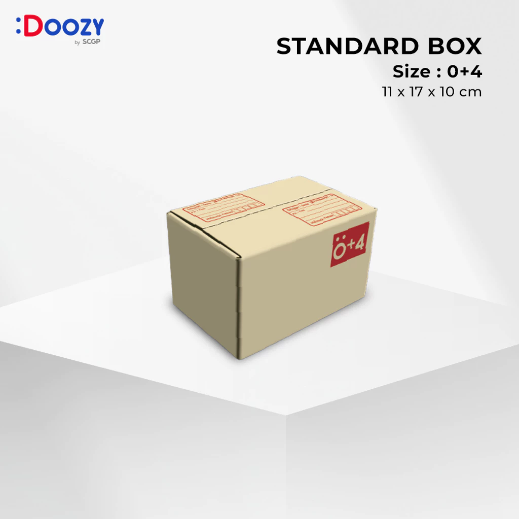 กล่องไปรษณีย์ ขนาด 0+4 ( 11 x 17 x 10 cm.) แพ็ค 20 ใบ กล่องพัสดุ กล่องฝาชน Doozy Pack