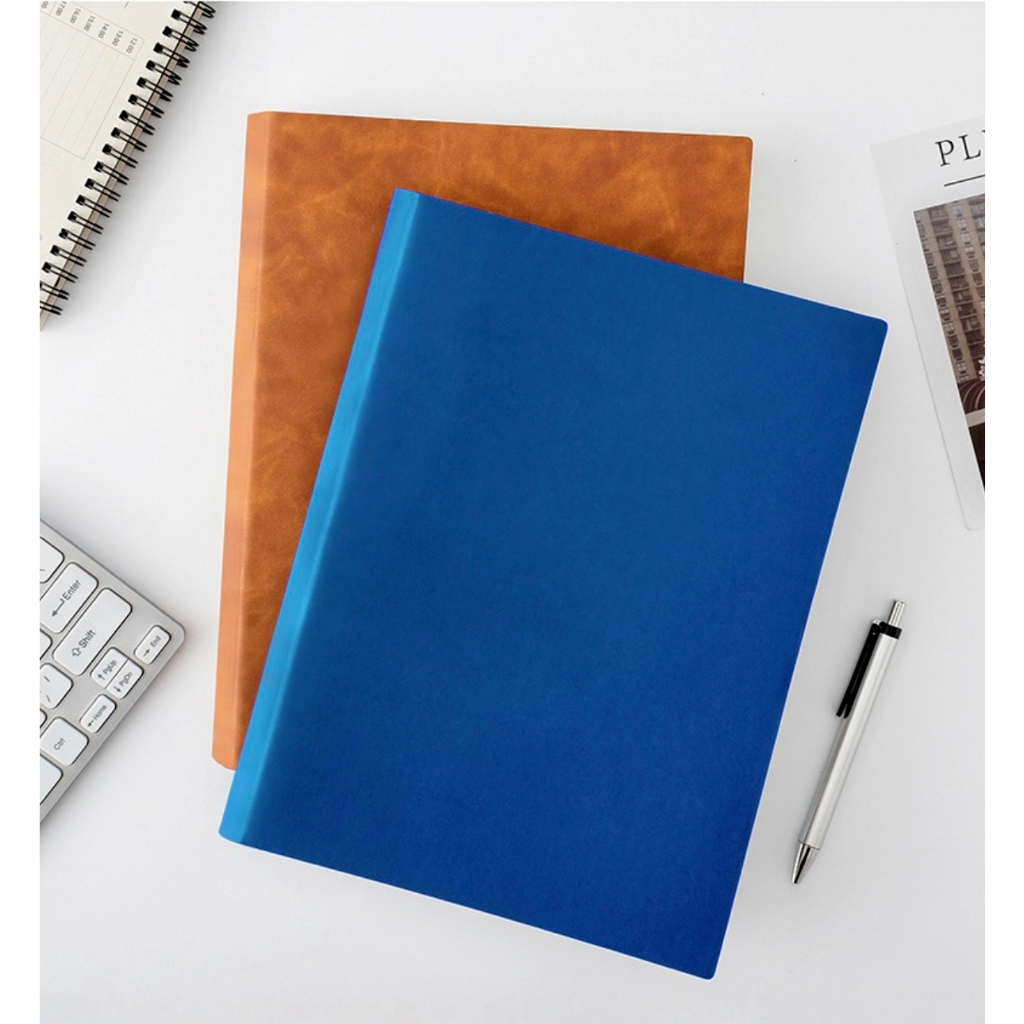 สมุดปกหนังขนาดA4 มีเส้น หนังPU เป็นสมุดโน๊ต หรือสมุดจดแล็กเชอร์   A4 Leather Notebook