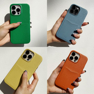 (โค้ด8MUSE65ลด65.-)(14 series)MUSE Pebbled Card Holder Phone Case2