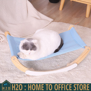 [พร้อมส่ง] Cat bed ที่นอนแมว แบบโยกได้ เปลแมว 30x57x20 cm สีฟ้า ST210525-22