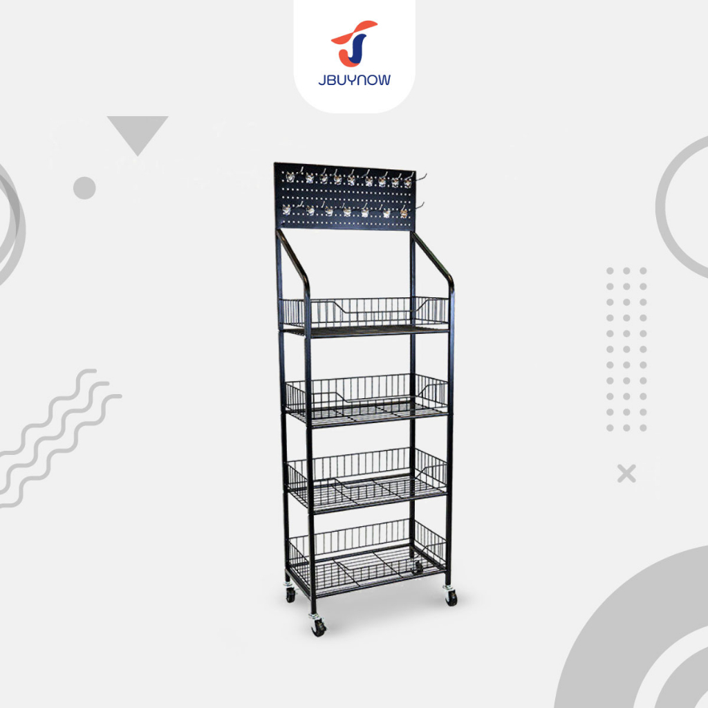 Rolling Shelf ชั้นตะแกรงใส่ของมีล้อ 50x27x140-147cm ST201015-25,26