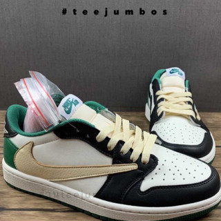 รองเท้า Travis Scott x Fragment x Air Jordan 1 Low OG Green White Black 🌵🌈🔥 สินค้าพร้อมกล่อง