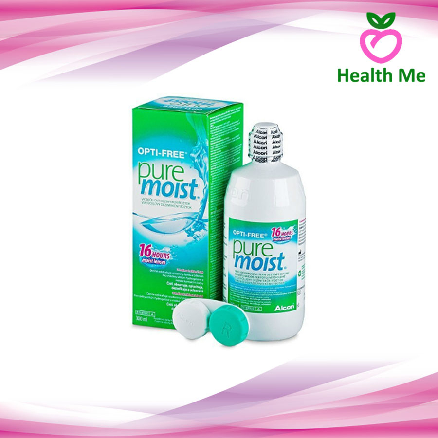 น้ำยาล้างคอนแทค Alcon Opti Free Pure Moist ขวดใหญ่ 300 ml น้ำยาล้างคอนแทคเลนส์ พร้อมตลับใส่คอนแทคเลนส์