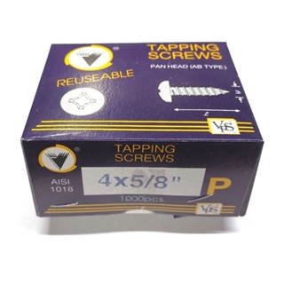 VPS เกลียวเหล็ก P #4X5/8" ตะปูเกลียว 4X5/8" เกลียวปล่อย เบอร์4 ยาว5 หุน สกรูเกลียวเหล็ก 4X5/8 เกลียวปล่อยหัวกลม