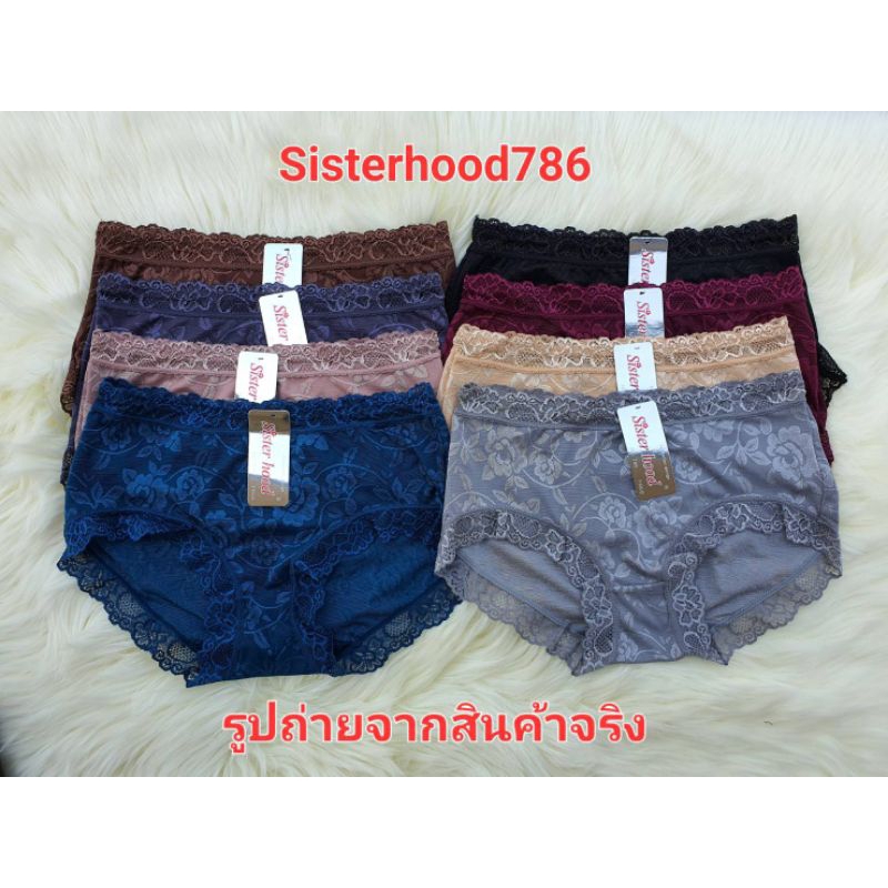 กางเกงในหญิงSisterhood786 ผ้าพิมพ์ลายดอกไม้ นิ่ม ยืดหยุ่นดี ใส่สบาย Freesize 24-32นิ้ว