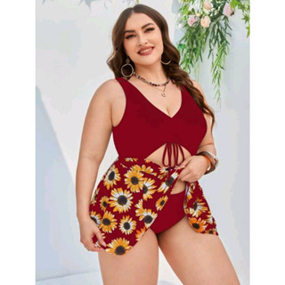 🔥Plussize🔥ชุดว่ายน้ำคนอ้วน🔥 XL  อก38-42 เอว34-38 สะโพก46"      2XLอก44-48เอว40-46 สะโพก52"    3XLอก50-54เอว46-52 สะโพก58