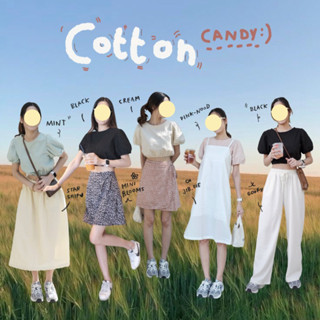 Cotton candy เสื้อครอป ผ้าฝ้าย เอวจั้มพ์