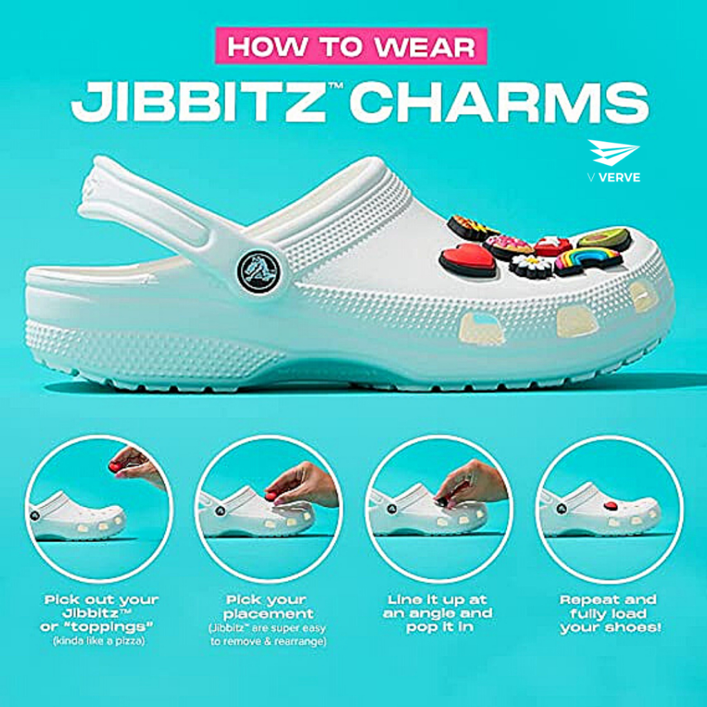 Verve - สินค้า Jibbitz Premium ตัวติดรองเท้า ลายหายาก จิ๊บบิต พรีเมี่ยม เกรดดี Lot 4