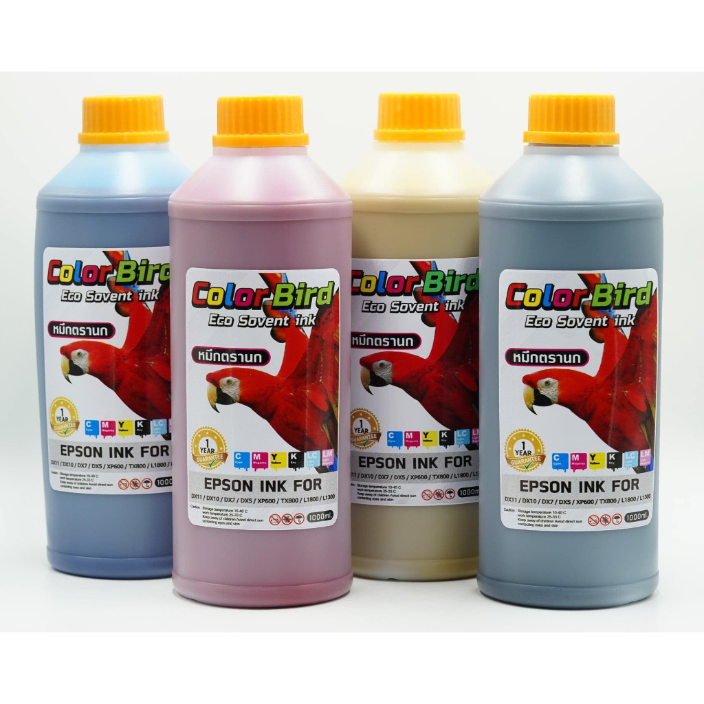 หมึกพิมพ์ ตรานก(Color Bird)Eco Solvent Ink สำหรับหัวพิมพ์ Dx5 Dx7 Dx10 Dx11 Tx800 Xp600 L1800 L1300