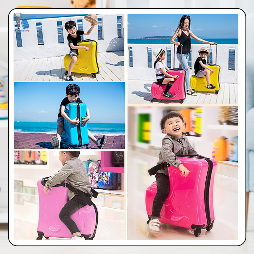 TravelGear24 กระเป๋าเดินทาง เด็ก 4 ล้อลาก นั่งได้ ขนาด 20 นิ้ว / 24 นิ้ว วัสดุ ABS+PC รับน้ำหนักได้ 30 KG - XA1000