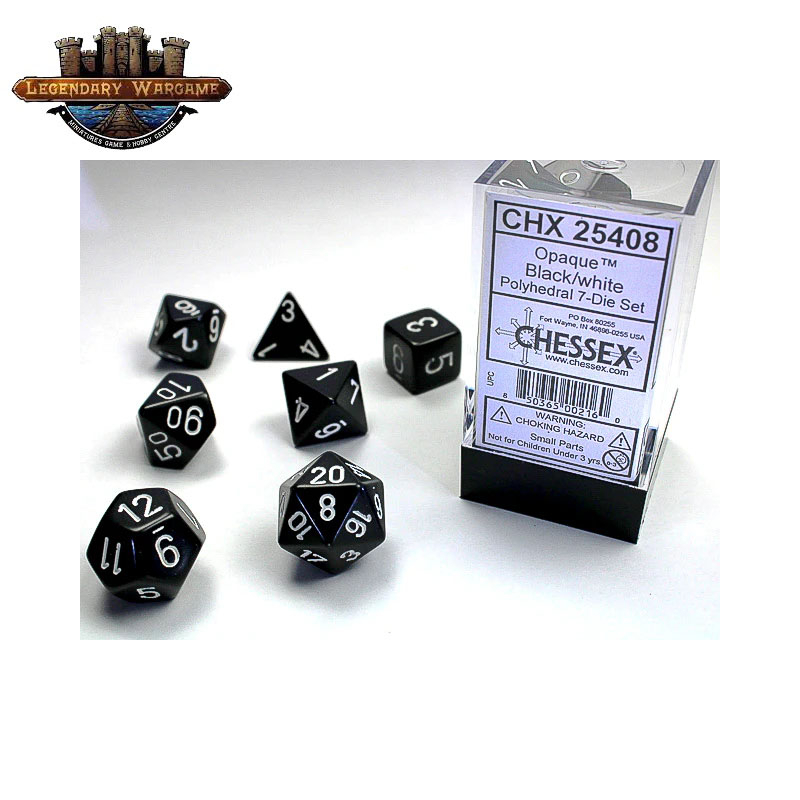 [พร้อมส่ง] CHESSEX:Black/White DICE SET ลูกเต๋า