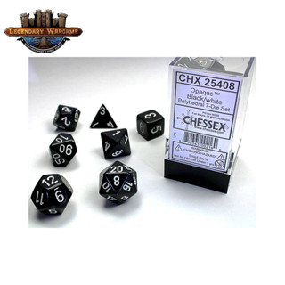 [พร้อมส่ง] CHESSEX:Black/White DICE SET ลูกเต๋า