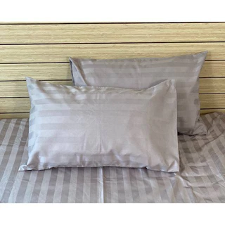 (2ใบ) ปลอกหมอนหนุน สีพื้นริ้ว ผ้าไม่หนาไม่บาง Cotton ขนาด50x70 ซม.