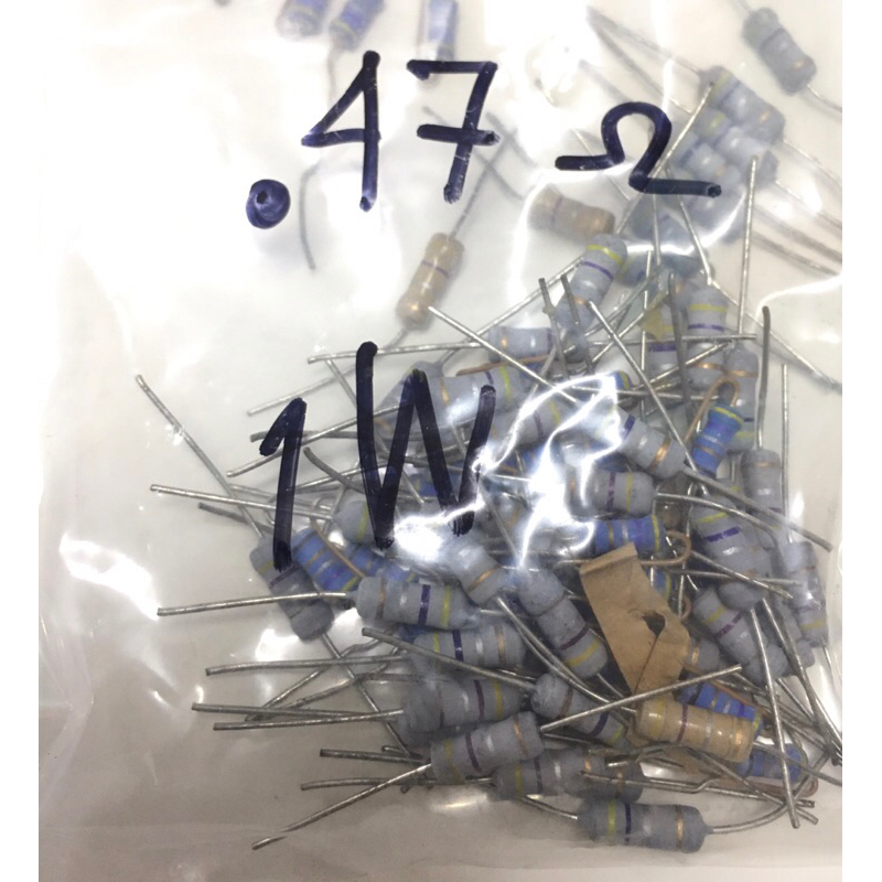 ตัวต้านทาน (รีซิสเตอร์ Resistor) 0.47 Ohm 1 W *(ค่า 0.47 โอห์ม 1วัตต์) ชุดละ 10 ตัว