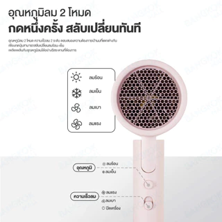 Xiaomi Mijia Hair Dryer H101 ไดร์เป่าผม ขนาดพกพา ผมแห้งไว ไม่ทำลายเส้นผม