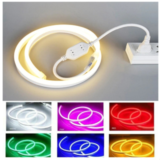 ไฟเส้น LED Neon Flexible Light ดัดงอได้ พร้อมปลั๊กสามารถเสียบกับไฟบ้านได้เลย 220V กันน้ำทนทาน ไฟตกแต่ง ยาว 5m กับ 10m