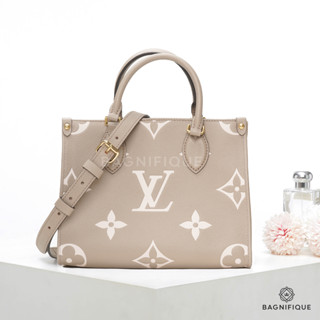 NEW LOUIS VUITTON ON THE GO PM BEIGE GIANT MONOGRAM CALF GHW MICROCHIP