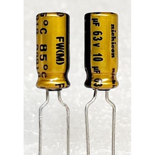 Nichicon fw 10uf 63v capacitor ตัวเก็บประจุ คาปาซิเตอร์