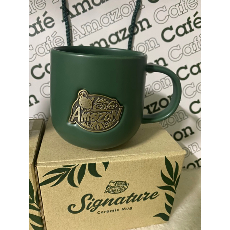 Café Amazon Ceramic Mug แก้วเซรามิค คาเฟ่ อเมซอน สีเขียว