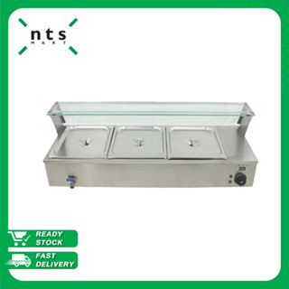 LKK BAIN MARIE เครื่องอุ่นอาหารไฟฟ้า พร้อมถาด GN 1/2 สูง100 มม. 3 ถาด ขนาด 95x36.5x33 CM. รุ่น LKK1-BM-3