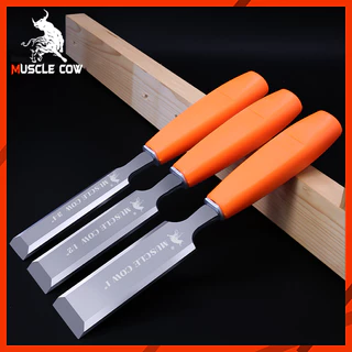 MUSCLE COW ไฟเบอร์ จับถนัดมือ ด้ามไม่ลื่น สิ่วแกะสลักไม้ ขนาดต่างๆ สิ่วงานไม้ สิ่วงานไม้