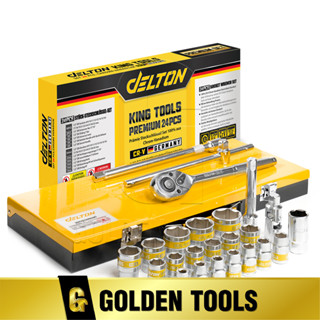 DELTON King Tools ชุดเครื่องมือ ประแจ ชุดบล็อก 24 ชิ้น ขนาด 1/2 นิ้ว (4 หุน) KING TOOLS SERIES รุ่น DKT-24PCS