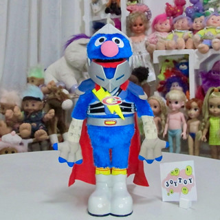 ตุ๊กตางานเครื่อง Sesame Street FLYING SUPER GROVER 2.0 Hasbro 2011, Talking &amp; Moving Arms มือสอง ของแท้จากอเมริกา