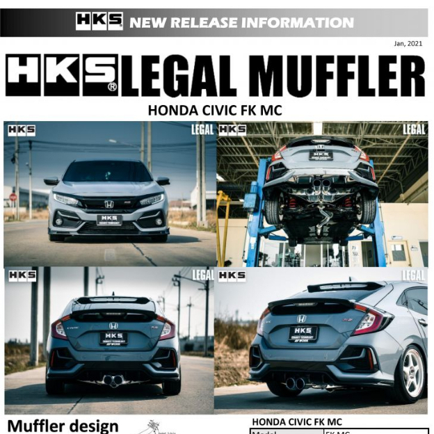 ท่อ HKS Honda Civic FK ปลาย Tita เครื่อง L15B